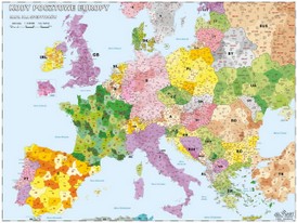 Kody pocztowe Europy Mapa dla spedytorów